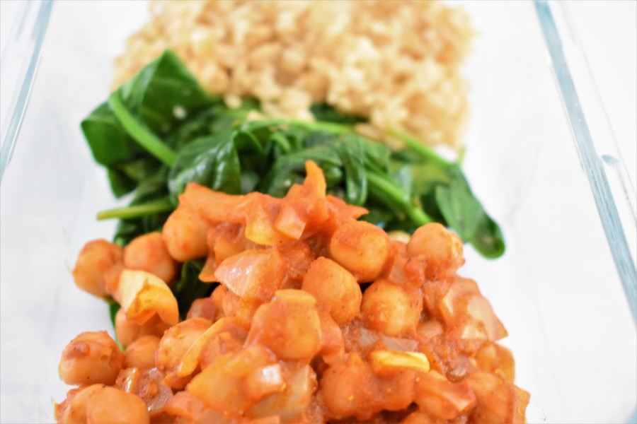 Curried Chickpea Bowls With Garlicky Spinach